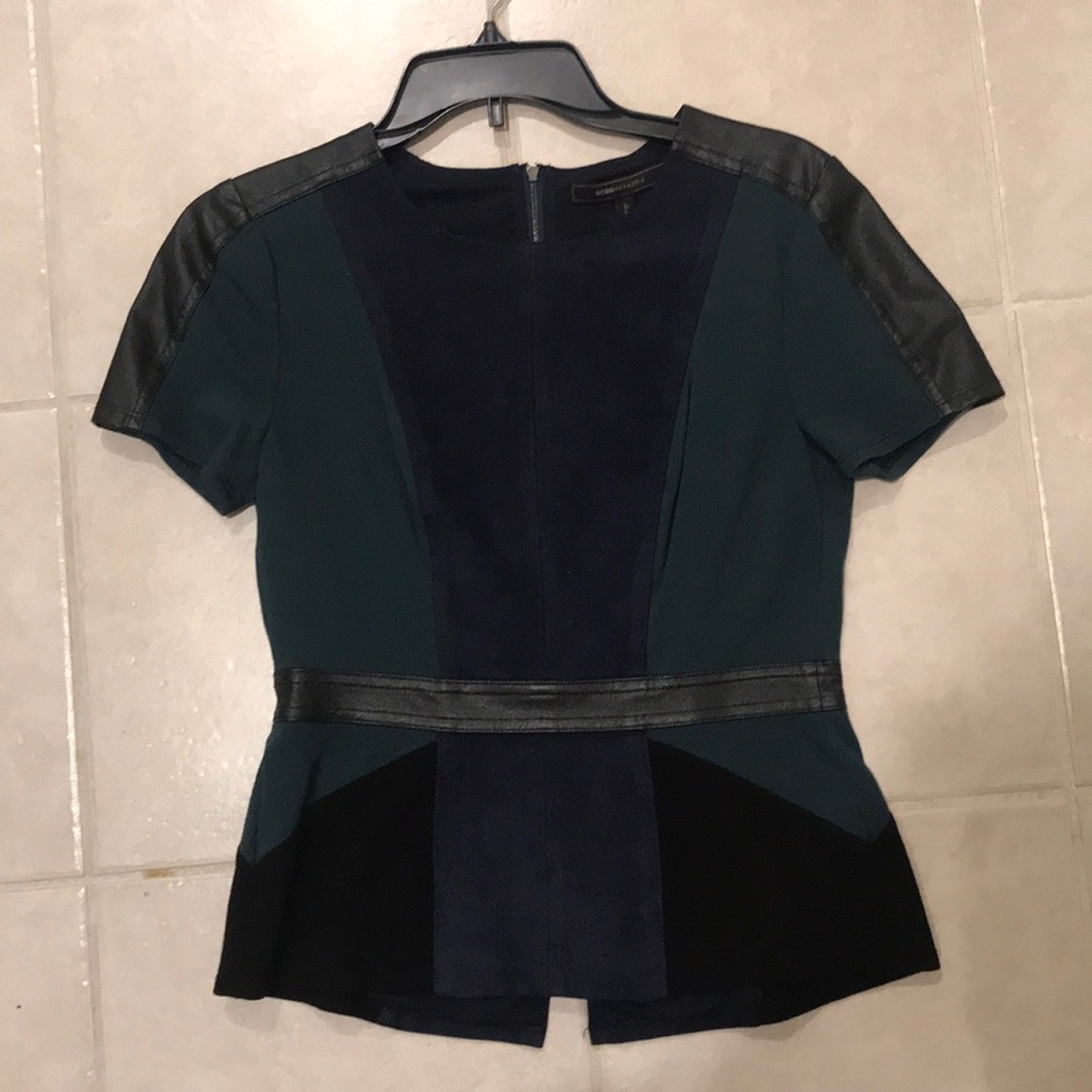 BCBG COLOR BLOCK PEPLUM